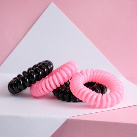 Hair gum springs Girl Boss, 4 pcs, diam 3.5 cm-2