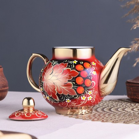 Set "Ryabina", 3 objects, samovar 3 l, teapot 0.7 l, tray-9