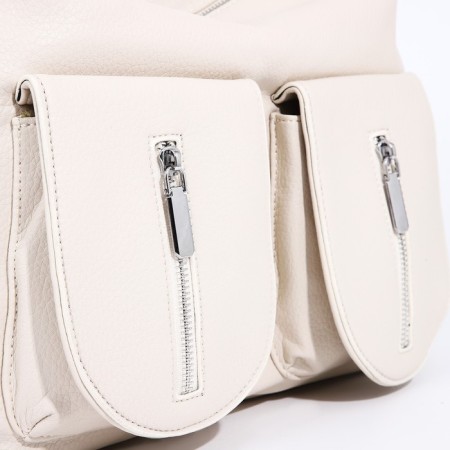 Lugus bag, 3 outer pockets, milk color-3