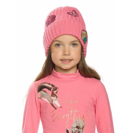 Hat for girls, size 48-50, pink color