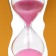 Sanding clock "Bear", souvenir, with a pencil, 13.5 x 13.5 x 10 cm, pink