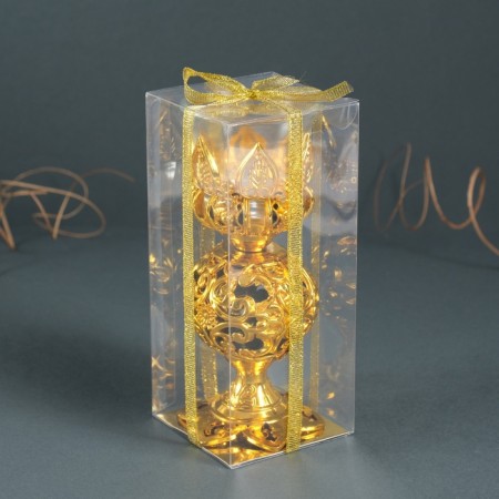 Climber Plastic, glass for 1 candle "openwork ball" glass on the leg gold 15x6x6 cm-7