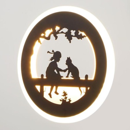 Sconces "Girl and kitten" LED 24W 3000-4000K Black 22x3.5x22 cm-1