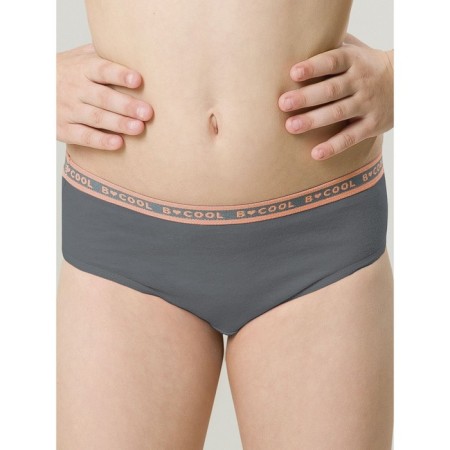 Panties for girls, height 98 cm, color light gray, peach, emerald, 3 pcs-1