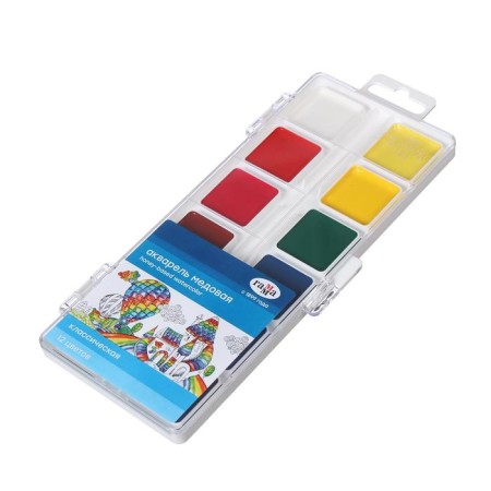 Watercolor 12 colors "Gamma" "Classic", honey, without brush, plastic-5