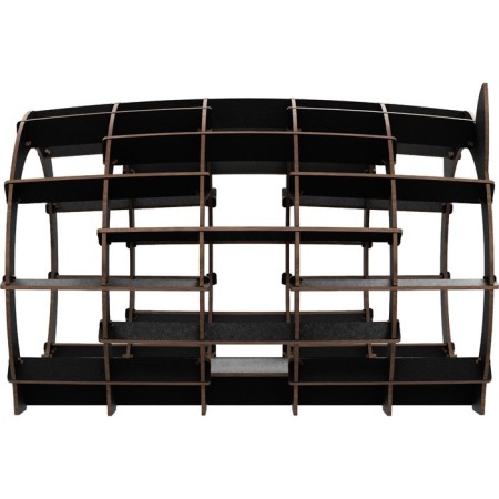 House-house with EWA fur “Koshkin House”, black frame, white fur-2