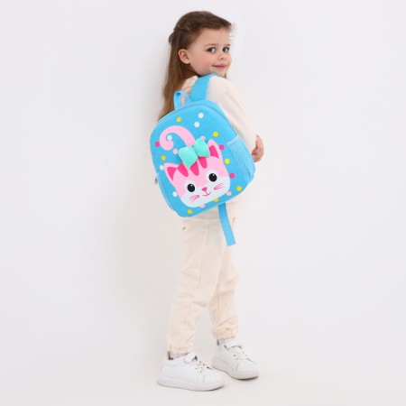 Baby backpack on lightning, blue color