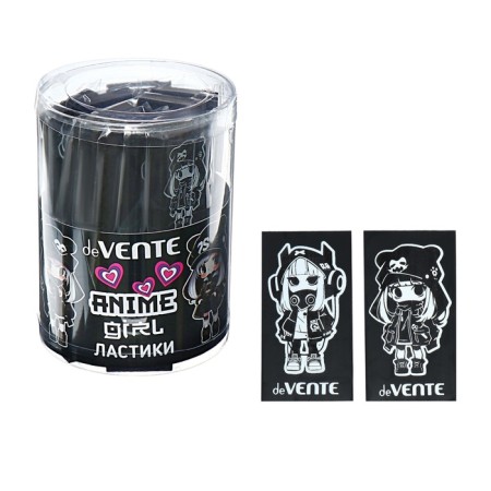 Lastik Devente Anime Girl, 50x28x7mm, black (barcode on every eraser)