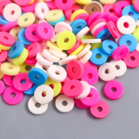 Beads for PVC Creativity "Rings Tender colors" set ≈ 330 pcs 0.1x0.6x0.6 cm-1
