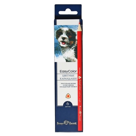 Pencils 6 colors BrunovisConti Easycolor, three -sided-4