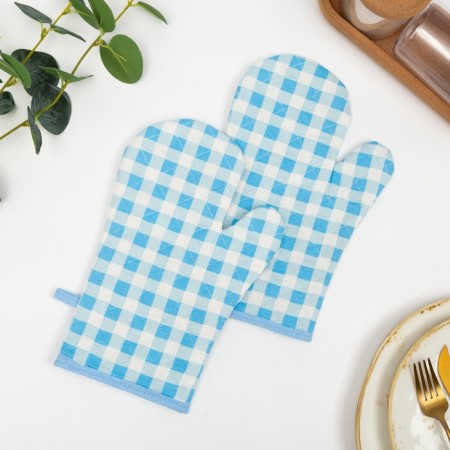 A set of bribes-ruler Marie Sunna Cell, Blue, 2pcs, Rogozhka 150g, 100% cotton