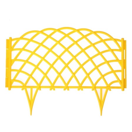 Decorative fence, 34 × 270 cm, 6 sections, plastic, yellow, “diadem”-6