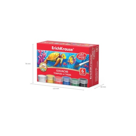 Gouache 6 colors x 20 ml, erichkrause, UV protection of brightness, in cardboard packaging-5