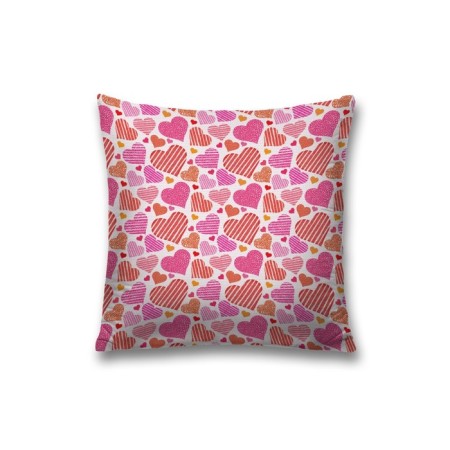 Decorative pillowcase "A lot of hearts", on a zipper, size 45x45 cm