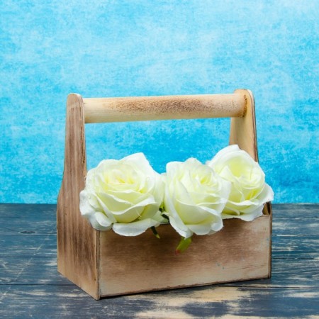 Kashpo wooden 20 × 12.5 × 20 cm stella mono, with a handle, we burned beautifully