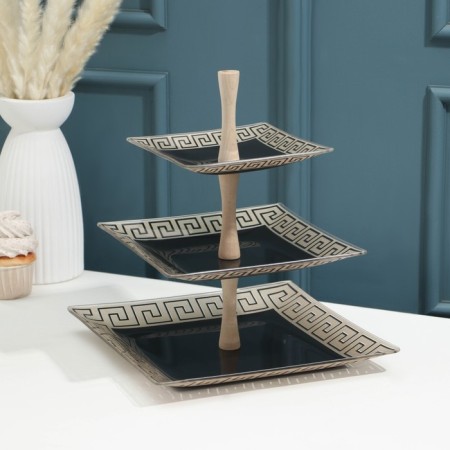 VAZ for fruits "Etruscan", 3 tiers, black and gold