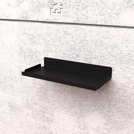 Metal shelf 150x70 mm for storage on a perforated panel, black-1