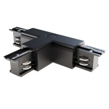 Connector T-shaped for the Technical Tract-31b-L, left-linked, 16.6x9.9x3.2 cm, black color, black