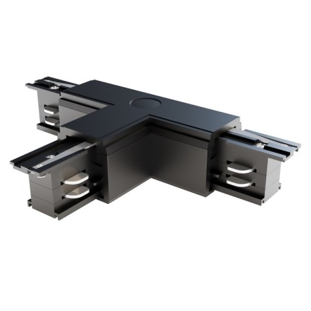 Connector T-shaped for the Technical Tract-31b-L, left-linked, 16.6x9.9x3.2 cm, black color, black
