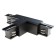 Connector T-shaped for the Technical Tract-31b-L, left-linked, 16.6x9.9x3.2 cm, black color, black