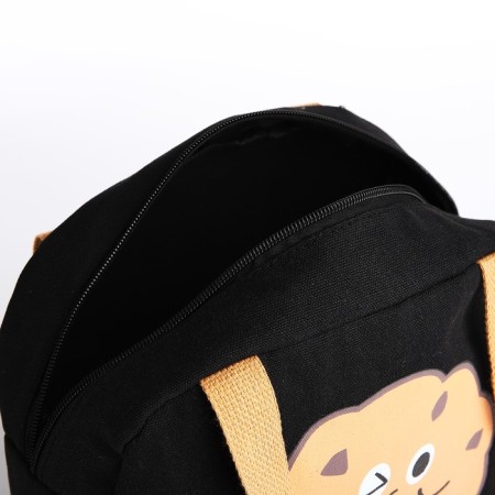 Youth bag with zipper, black color-4