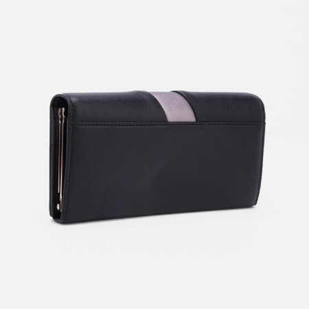 Women's wallet on magnets, black color-1