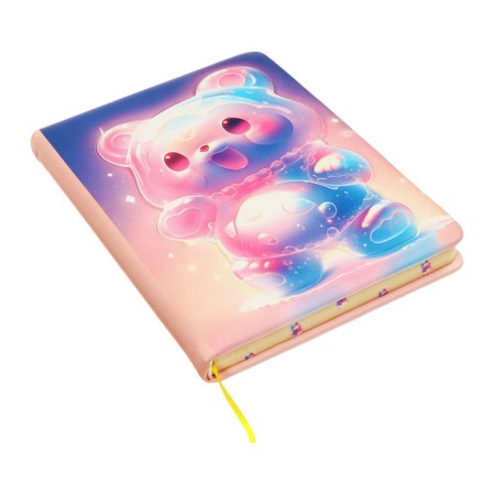 Notebook Gift Book 96l, line, color cut, PVC cover 3D Bear (17.7x12.4cm)-3