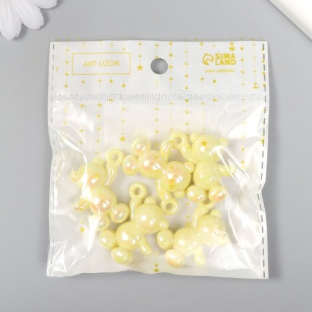 Decor for creativity Plastic "Pension Bear with a loop" Directly yellow 3x1.4x3.1 cm-3