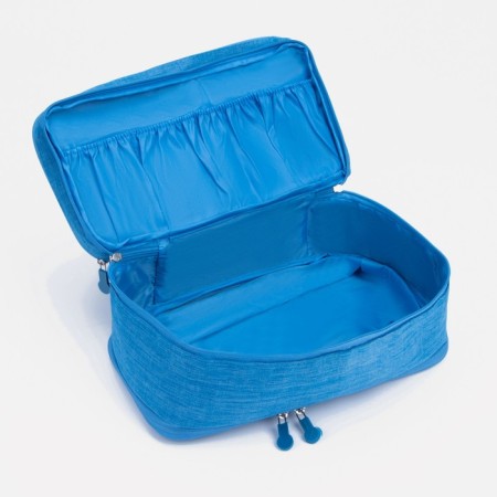 Cosmetic bag, 3 parts on lightning, color is bright blue-3