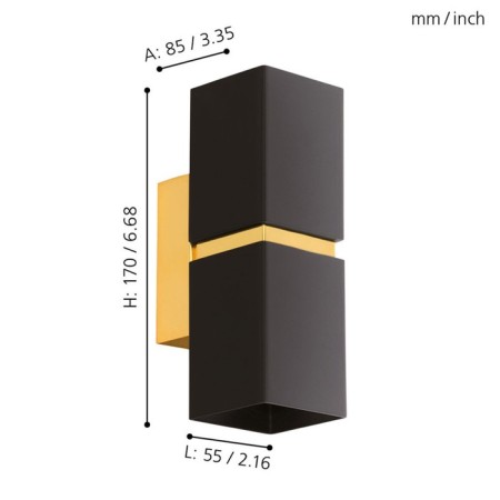 Bra Passa, 2x4W GU10, 3200K, 500LM, color gold-4