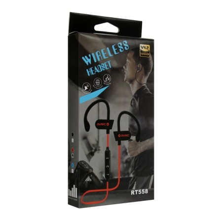 Sports headphones RT558, wireless, vacuum, WT 4.2, microphone, 80 mAh, red-5