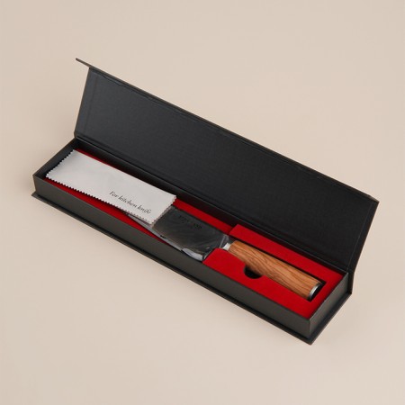 Koty Kitchen Sl Home "Olivia", chef, blade 16 cm, damask steel, brown color-6
