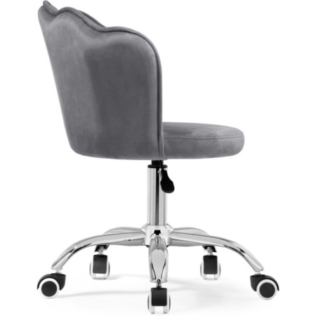 Computer chair BUD GREY, Metal/velor, Chrome/Gray 55x47x75 cm-2