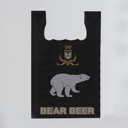 T -shirt package, polyethylene "bear", black 29 x 55 cm, 11 μm