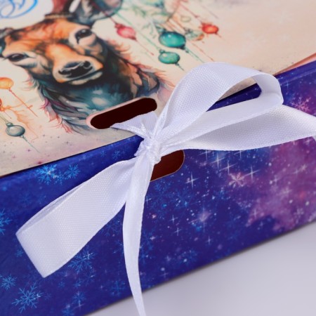 Folding Gift Box "New Year's Deer", 16 × 12 × 5 cm-1