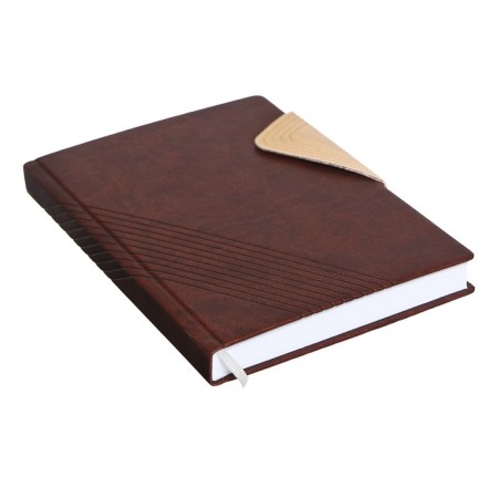 Diary 205x150 mm 168 sheets, leatherette, unit 70 g/m2, liesse, magnetic refuge, brown-2