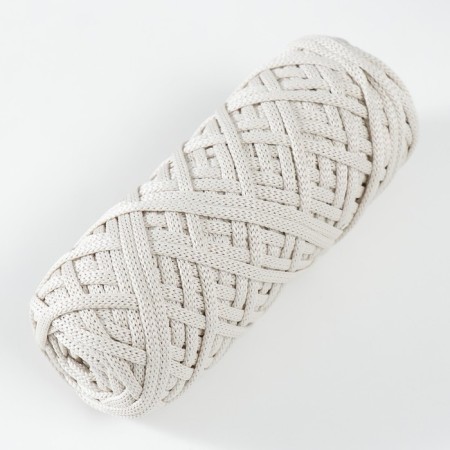 Knitting cord 100% polyester, width 4 mm 50m (ivory)-1