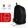 Youth backpack with lightning, 4 pockets, black/red color