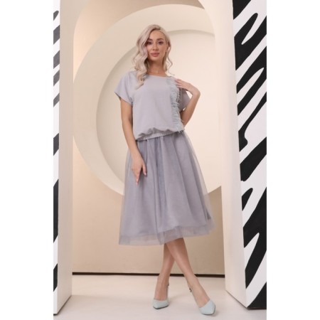 Female skirt, size 48, gray color