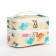 Cosmetic bag, 2 parts on zippers, beige color