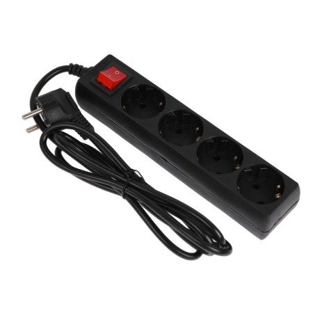 Network filter 5Bites SP4B-218 4S, 4 sockets, 1.8 m, 10 A, 3x0.75 mm2, with off., Black-1