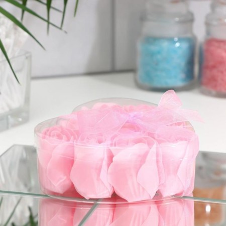 Soap roses, pink, set of 9 pcs.-1