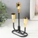 Summary Metal for 3 candles of "Singer" black with gold 16.5x5.8x22.8 cm