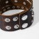 Bracelet Leather "Skull" dots, brown color with silver, 23 cm