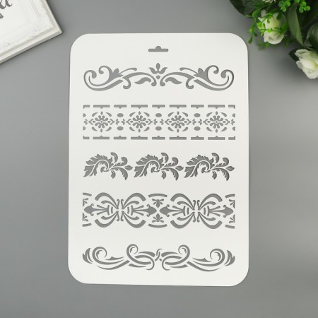 Plastic stencil "Ornaments" 22x31 cm