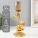 Summary metal, glass per 1 candle "Golden Flower" d = 4.7 cm 10.7x9.5x24.2 cm