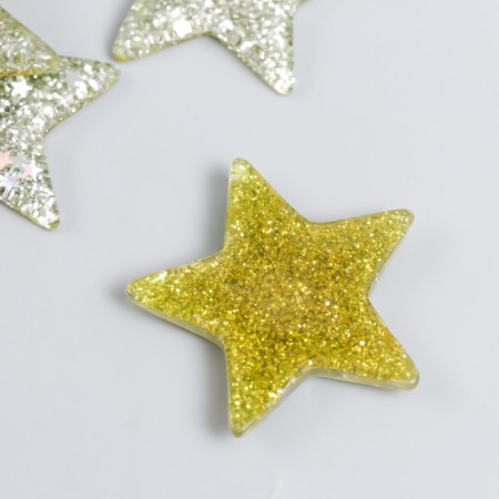 Decor for creativity plastic "Brilliant stars" gold 3.8x3.8 cm-1