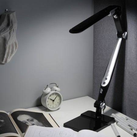 NLED-497-12W-BK desktop lamp on the clamp and with the base of black