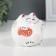Piggy bank Ceramics "Cat Mani-Neko with a Round fish with patterns" 7x7x6.8 cm