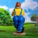 Garden figure "A man with a shovel" 22x26x66cm mix
